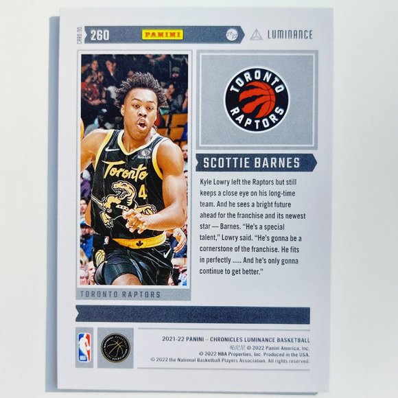 Toronto Raptors (Scottie Barnes) - BKBL [28_SB6] - Rookie Card (RC) - Picture 3 of 3